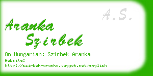 aranka szirbek business card